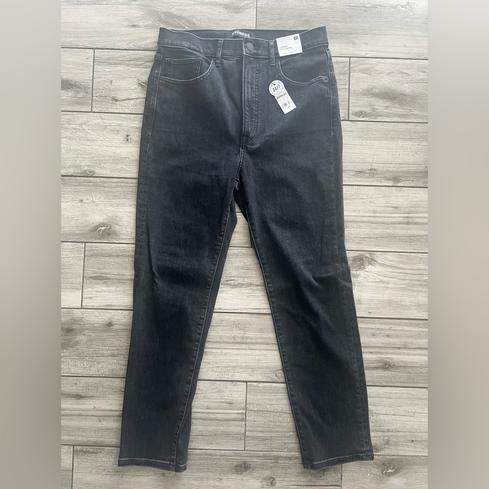 Express Slim Ankle Super High Rise Black Jeans Size 10R NWT